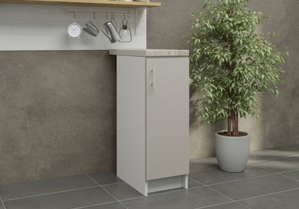 JD Greta Fixed Height Kitchen Base Unit 300mm - Cashmere Matt With Worktop