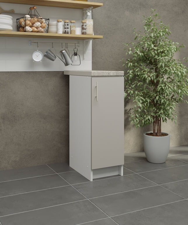 JD Greta Fixed Height Kitchen Base Unit 300mm - Cashmere Matt With Worktop