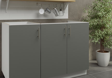 JD Greta Adjustable Legs Kitchen Sink Unit 1200mm  - Grey Matt