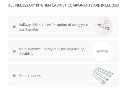 JD Greta NOT Adjustable Kitchen Drawer Unit 500mm - White Matt