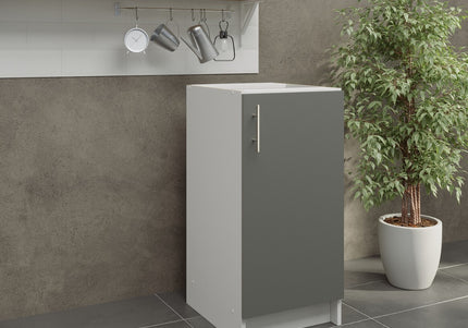 JD Greta NOT Adjustable Kitchen Base Unit 400mm - Grey Matt