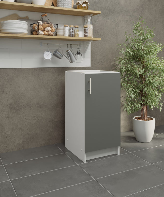 JD Greta NOT Adjustable Kitchen Base Unit 400mm - Grey Matt