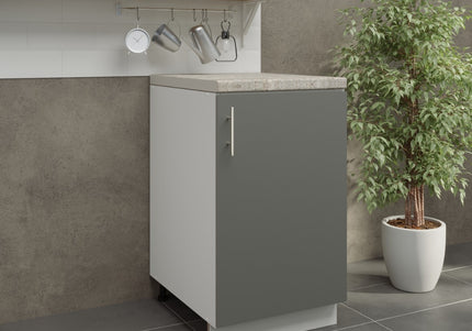 JD Greta Adjustable Kitchen Base Unit 500mm - Grey Matt (With Worktop)
