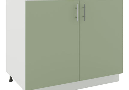 JD Greta Kitchen Adjustable 1000mm Sink Base Cabinet - Sage Green Matt