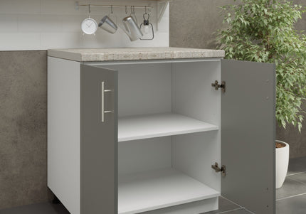 JD Greta Adjustable Kitchen Base Unit 800mm - Grey Matt (With Worktop)