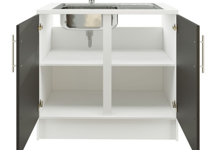 JD Greta 1000mm Utility Room Sink Unit With Tap Kitchen Base Cabinet - Dark Grey