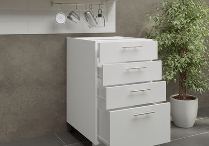 JD Greta Adjustable Legs Kitchen Drawer Unit 500mm - White Matt