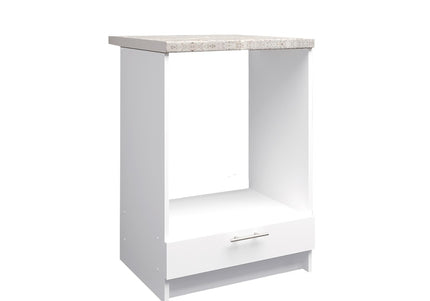 JD Greta NOT Adjustable Kitchen Oven Unit 600mm - White Matt (With Worktop)