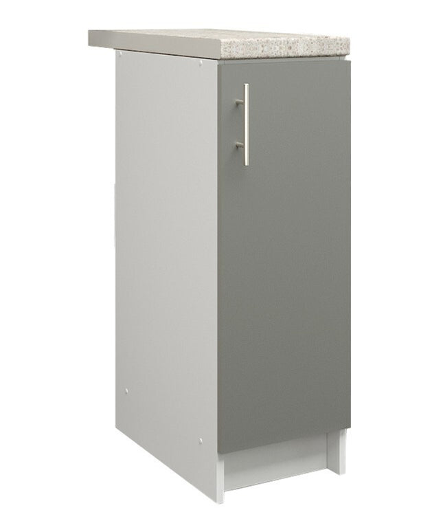 JD Greta NOT Adjustable Kitchen Base Unit 300mm - Grey Matt (With Worktop)