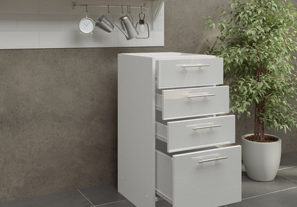 JD Greta NOT Adjustable Kitchen Drawer Unit 400mm - White Gloss