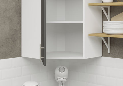 JD Greta Kitchen Wall Corner Unit Cabinet - Dark Grey Matt