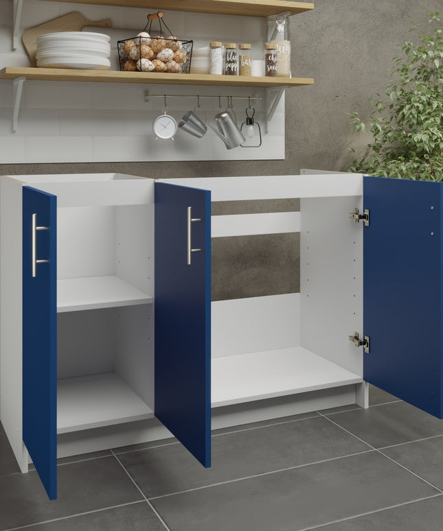 JD Greta Kitchen Fixed Height 1200mm Sink Base Cabinet - Navy Matt