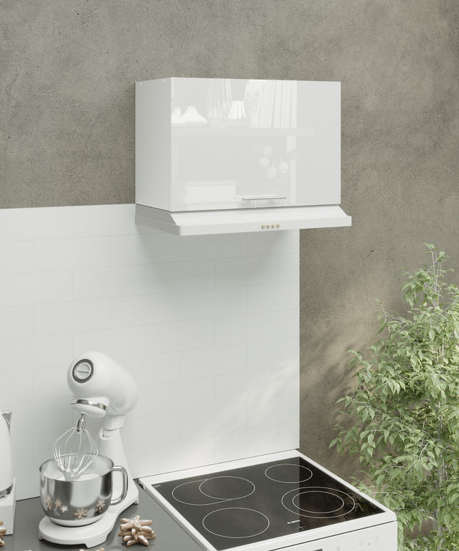 JD Greta Kitchen Wall Bridging Unit 600mm Cabinet - White Gloss