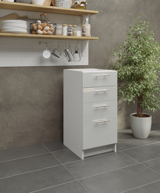 JD Greta NOT Adjustable Kitchen Drawer Unit 400mm - White Gloss