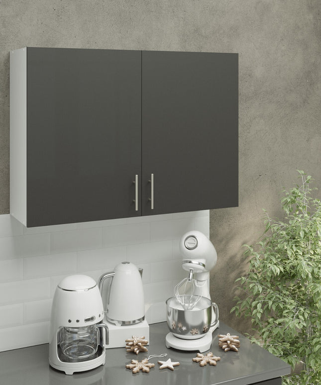 JD Greta Kitchen Wall Unit 1000mm Kitchen Cabinet - Dark Grey Matt