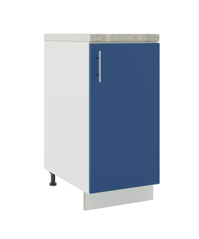 JD Greta Kitchen Adjustable 400mm Base Cabinet - Navy Matt with Worktop