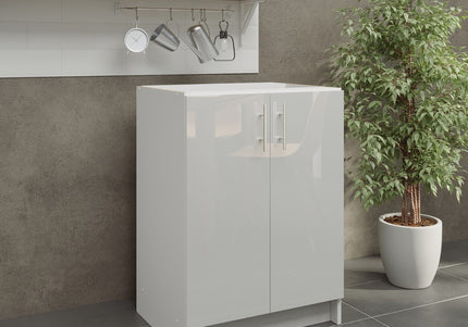 JD Greta NOT Adjustable Kitchen Base Unit 600mm - White Gloss