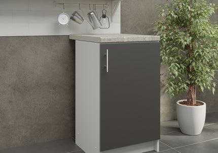 JD Greta NOT Adjustable Kitchen Base Unit 500mm - Dark Grey Matt (With Worktop)