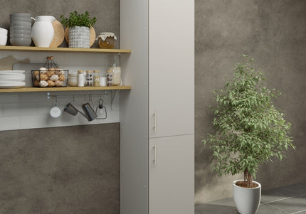JD Greta Kitchen Fixed Height 400mm Tall Larder Unit - Cashmere Matt
