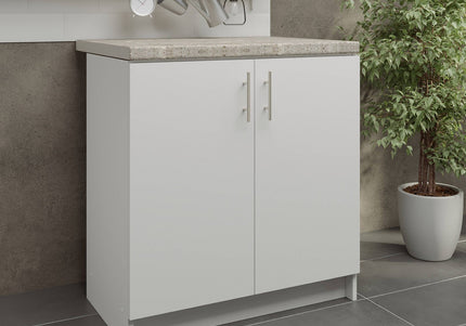 JD Greta Kitchen Sink Unit Fixed Height 800mm Cabinet – White Matt With Worktop