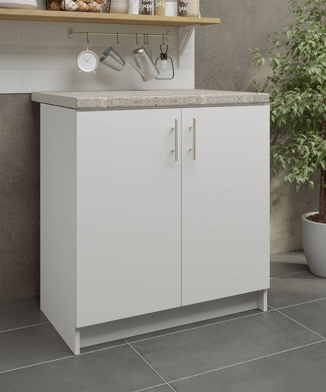 JD Greta Kitchen Sink Unit Fixed Height 800mm Cabinet – White Matt With Worktop