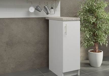 JD Greta NOT Adjustable Kitchen Base Unit 300mm - White Matt (With Worktop)