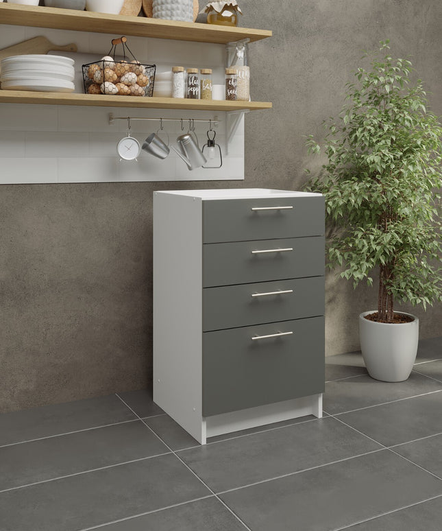 JD Greta NOT Adjustable Kitchen Drawer Unit 500mm - Grey Matt