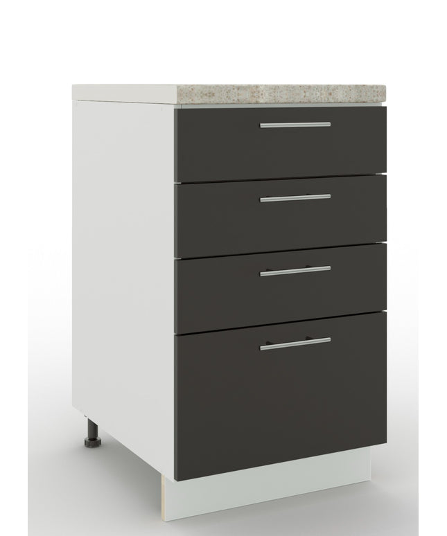 JD Greta Adjustable Legs Kitchen Drawer Unit 500mm - Dark Grey  (With Worktop)