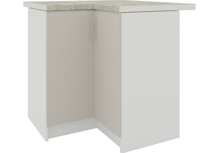 JD Greta Kitchen Fixed Height  800mm Corner Cabinet - Cashmere Matt With Worktop