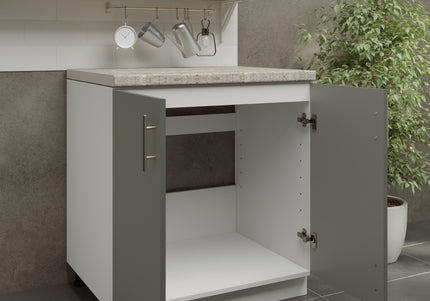 JD Greta Adjustable Legs Kitchen Sink Unit 800mm  - Grey Matt with Worktop