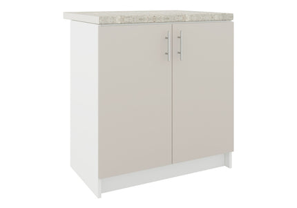 JD Greta Fixed Height Kitchen Base Unit 800mm - Cashmere Matt With Worktop