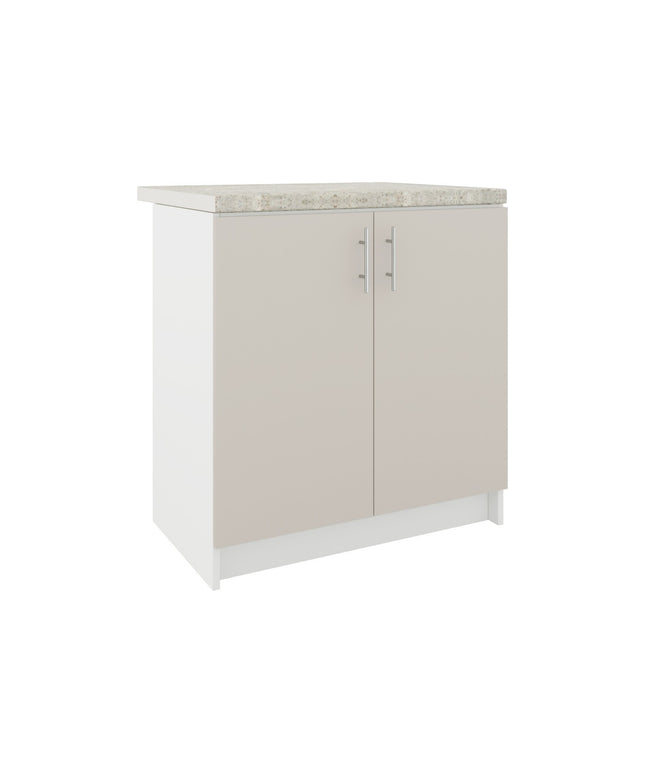 JD Greta Fixed Height Kitchen Base Unit 800mm - Cashmere Matt With Worktop
