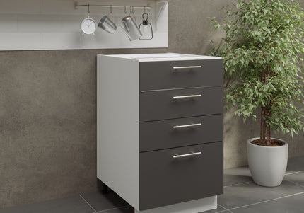 JD Greta Adjustable Legs Kitchen Drawer Unit 500mm - Dark Grey Matt