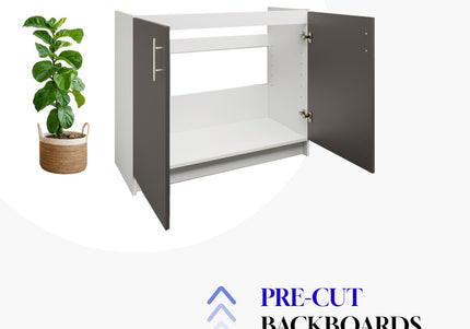 JD Greta Kitchen Sink Unit Fixed Height 800mm Cabinet – White Gloss With Worktop