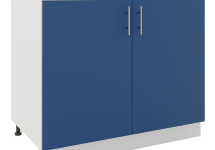 JD Greta Kitchen Adjustable 1000mm Base Cabinet - Navy Matt with Worktop