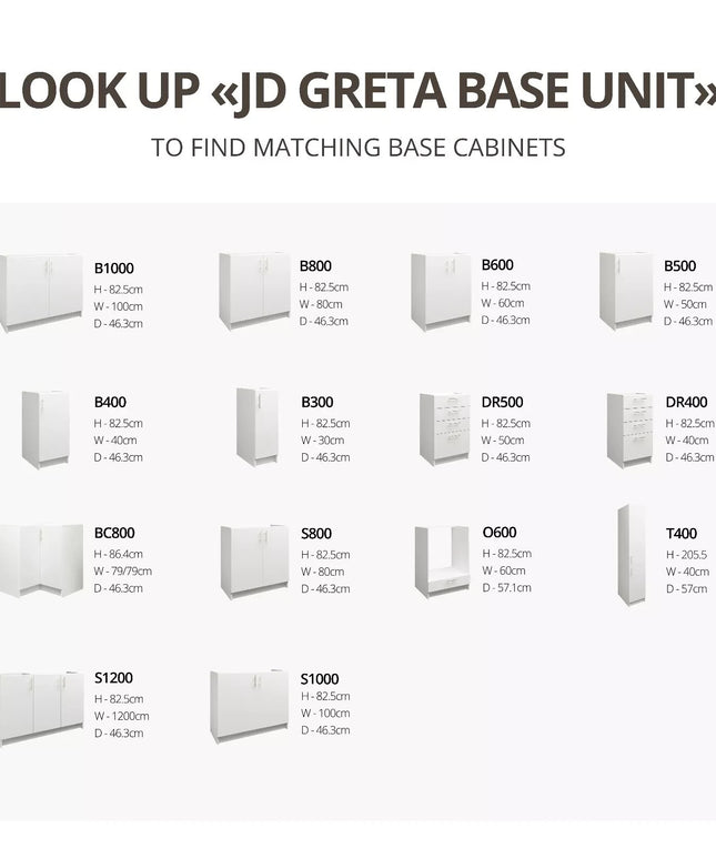 JD Greta NOT Adjustable Kitchen Base Corner Unit - White Gloss With Worktop