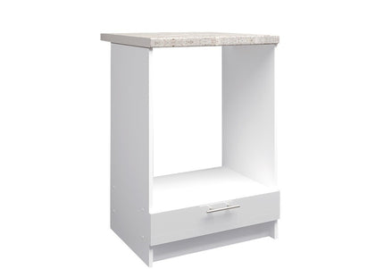 JD Greta NOT Adjustable Kitchen Oven Unit 600mm - White Gloss (With Worktop)