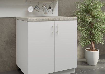 JD Greta Adjustable Kitchen Base Unit 800mm - White Matt (With Worktop)