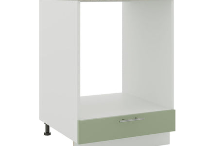 JD Greta Kitchen Adjustable 600mm Oven Cabinet - Sage Green Matt with Worktop