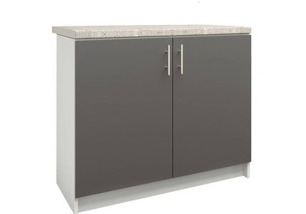 JD Greta Kitchen Sink Unit Fixed Height 1000mm Cabinet – Dark Grey With Worktop