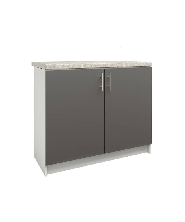 JD Greta Kitchen Sink Unit Fixed Height 1000mm Cabinet – Dark Grey With Worktop