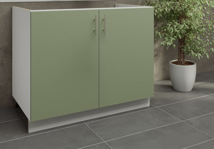 JD Greta Kitchen Adjustable 1000mm Sink Base Cabinet - Sage Green Matt