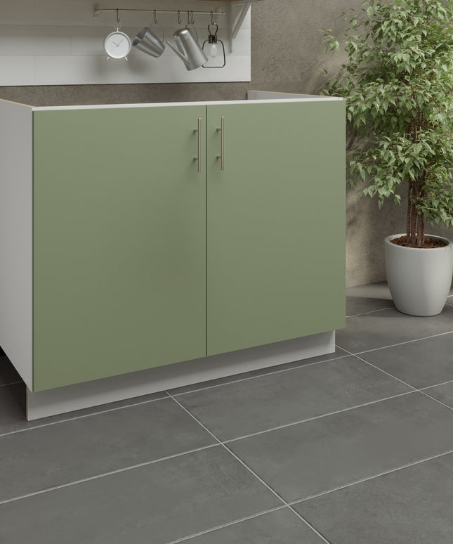 JD Greta Kitchen Adjustable 1000mm Sink Base Cabinet - Sage Green Matt
