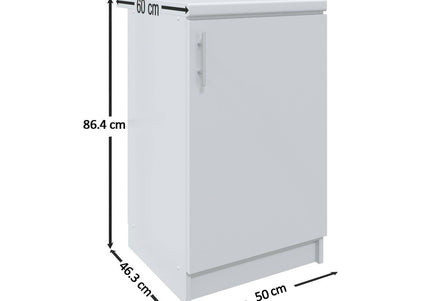 JD Greta Fixed Height Kitchen Base Unit 500mm - Cashmere Matt With Worktop