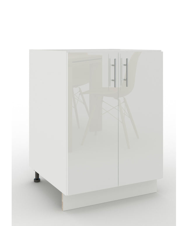 JD Greta Adjustable Legs Kitchen Base Unit 600mm - White Gloss