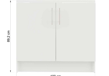 JD Greta 1000mm Utility Room Sink Unit With Tap, Kitchen Base Cabinet - White