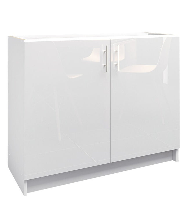 JD Greta NOT Adjustable Kitchen Base Unit 1000mm - White Gloss
