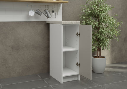 JD Greta Fixed Height Kitchen Base Unit 300mm - Cashmere Matt With Worktop