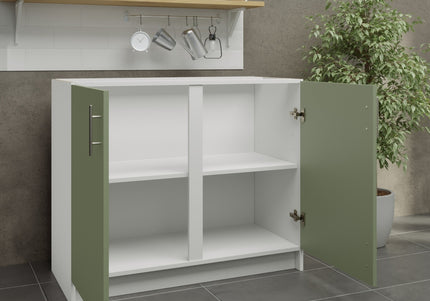 JD Greta Fixed Height Kitchen Base Unit 1000mm - Sage Green Matt