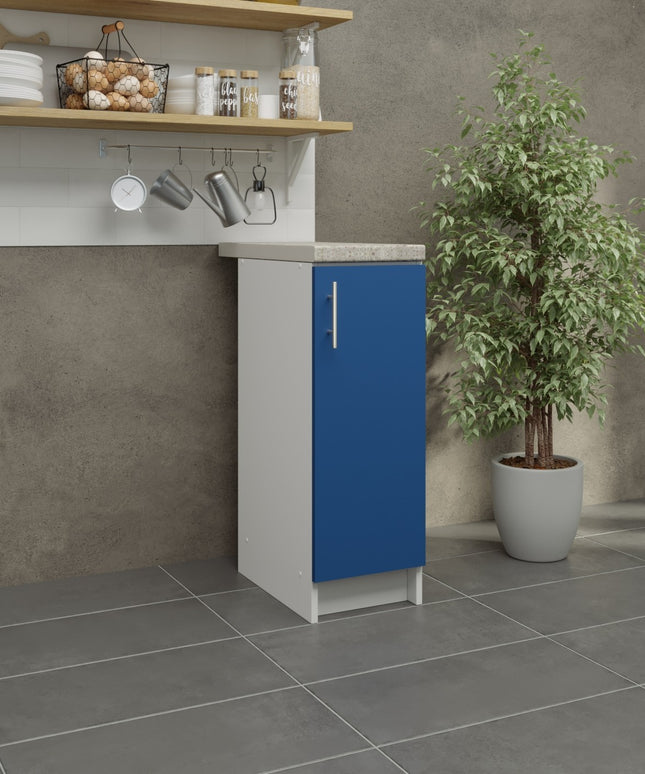 JD Greta Fixed Height Kitchen Base Unit 300mm - Navy Matt With Worktop